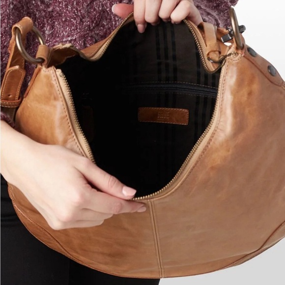 Frye Melissa Scooped Hobo Leather Large Bag Beige AUTHENTIC -LIKE NEW - Picture 4 of 12